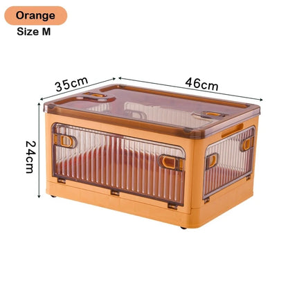 Foldable Storage Box Closet Organizer with Wheels Outdoor Stackable Sundries Organizer Clothes Quilts Toys Books Storage Box