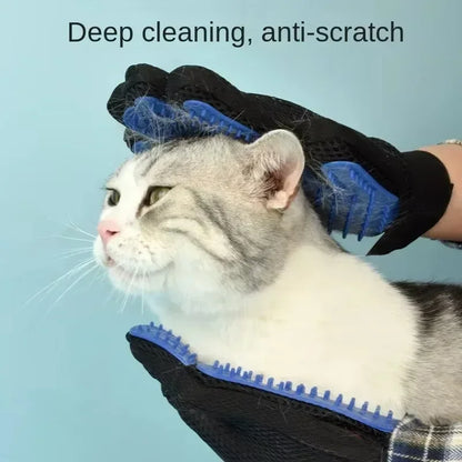 Pet Hair Removal Grooming Gloves Rubber Massage Brushes Effective Cat Fur Cleaning Tool for Daily Cat Care and Grooming Supplies