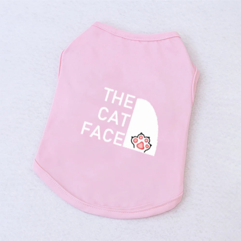 1 Pc Pet Vest, Text Print Summer Breathable Cat Clothing, Siamese, Ragdoll Silver Tabby vest