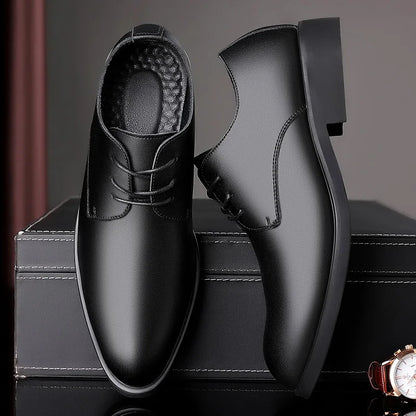 Men's Shoes Black Leather Formal Shoes for Men Oxfords Male Wedding Party Office Business Shoe Man