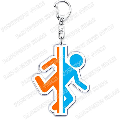 Trending Video Game Keychains for Accessories Bag Glados Aperture Laboratories Science Keyrings Jewelry Gamer Fans Gaming Gifts