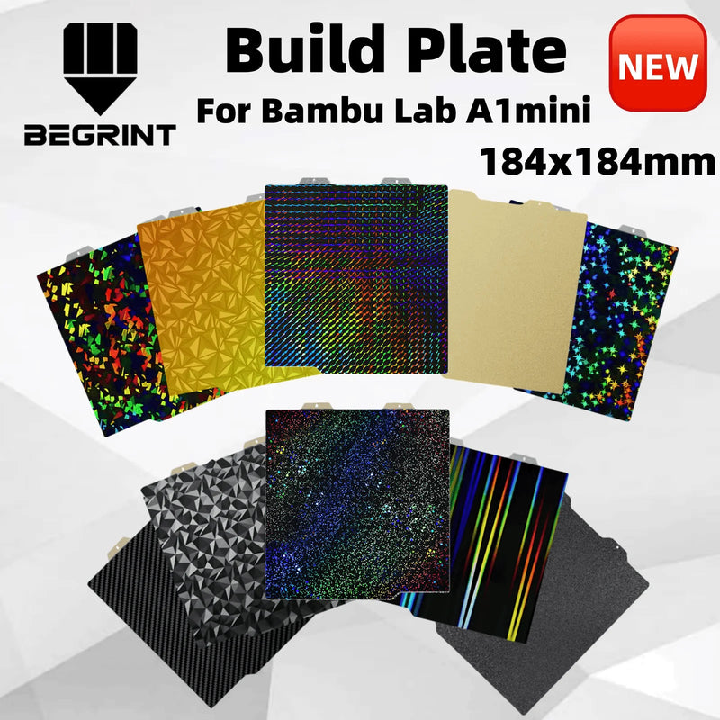 Build Plate For Bambu Lab A1 Mini 184x184 Textured PEI PET PEY Bed PEO Sheet Plate Spring Steel Sheet Pei Sheet For bambulab