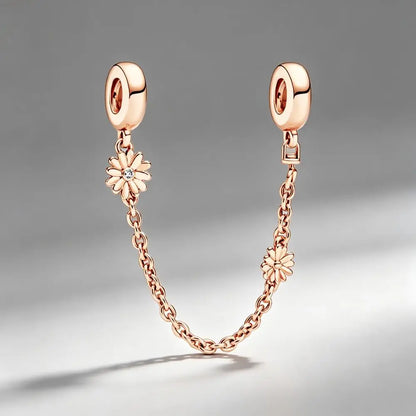 Rose Gold Plated Charms for Bracelet DIY Jewelry Making Heart Flower Strawberry Butterfly Paw Print CZ Pendant Beads Women Gift