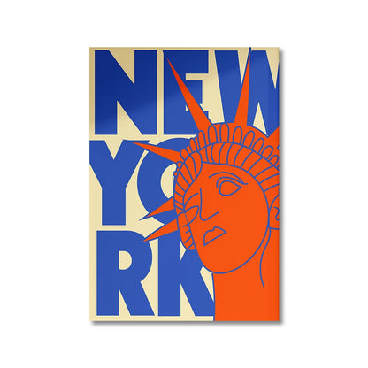 Nordic Simple City Landscape Poster London New York Paris Rome Mid Century Wall Art Decor Canvas Painting Gifts Home Decorative
