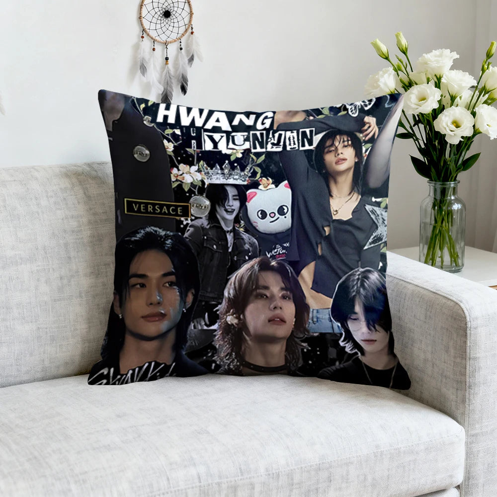 Pillow Covers Decorative Sofa Cushions 1Pc Cushion Cover Home Decoration Hyunjin Strays K-POPS Personalized Gifts Decor Items