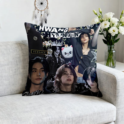 Pillow Covers Decorative Sofa Cushions 1Pc Cushion Cover Home Decoration Hyunjin Strays K-POPS Personalized Gifts Decor Items