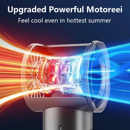 Portable Mini Handheld Fan with LED Display Semiconductor Refrigeration 100 Speeds USB Rechargeable Battery Outdoor Fan
