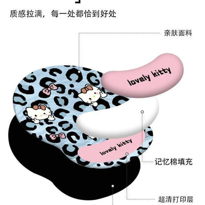 Cartoon mouse pad for girls, with a wrist rest, memory foam hand support, and a thickened wrist rest; suitable for office and ga