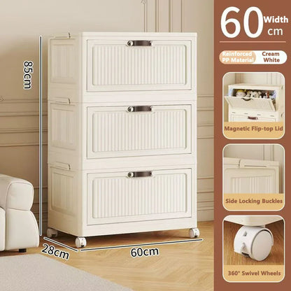 Storage Cabinet Foldableing Storage Box Home Living Room Toy Cabinet Storage Rack Snack Cabinet Organizer Box Kitchen Storage Cabinet Folding Storage Cabinet Organizer