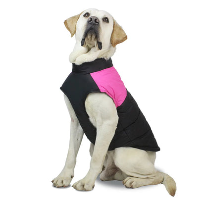 Winter Pet Coat Dog Clothing Warm Rainproof Overall Traction Cotton Pet Clothing Thick Big Dog Vest Pet Supplies Charge Coat