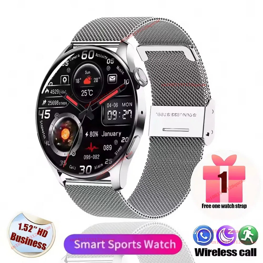 2026 New Smart Watch Men AMOLED HD Screen GPS Motion Trajectory Heart Rate Bluetooth Calls SmartWatch Waterproof For Android iOS