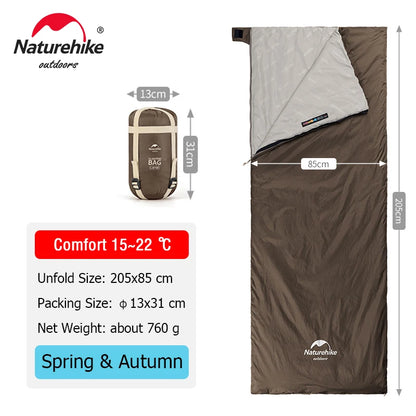 Naturehike Sleeping Bag LW180 Ultralight 3 Season Camping Hiking Sleeping Bags Outdoor Portable Waterproof Cotton Sleeping Bag