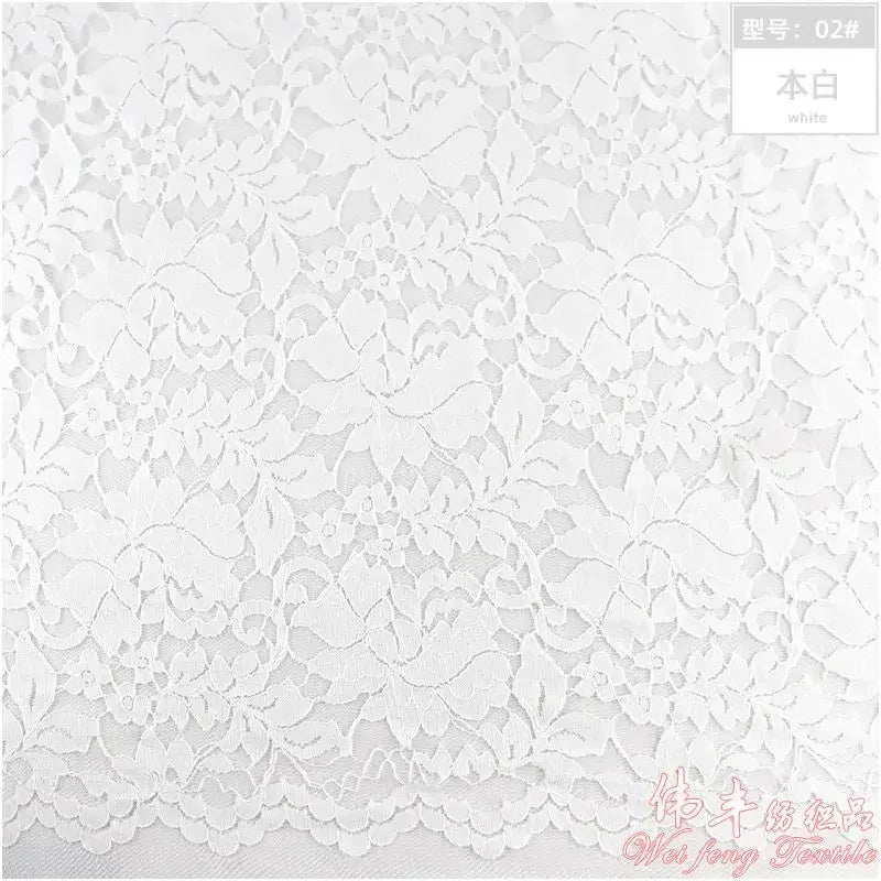 Lace Fabric Elastic By The Meter for Needlework Curtains Dresses Skirts Clothes DIY Sewing Comfortable Soft Cloth Red White Blue