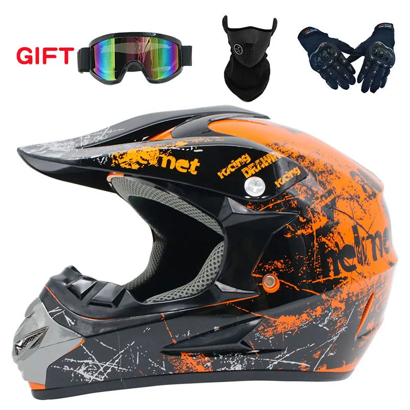 2019 New Flip Up Motorcycle Helmet Children motocross Off Road Helmet ATV Dirt bike Downhill MTB DH racing helmet.