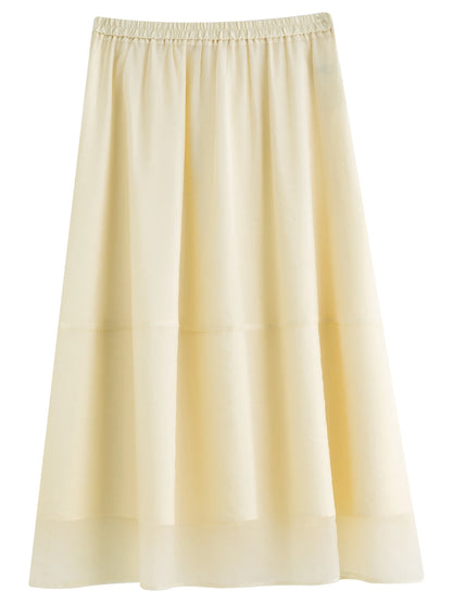DUSHU 2025 Summer Women's High Waist Sheer Chiffon Skirt - A-Line Flowy Boho Skirt with Flattering Slimming Silhouette