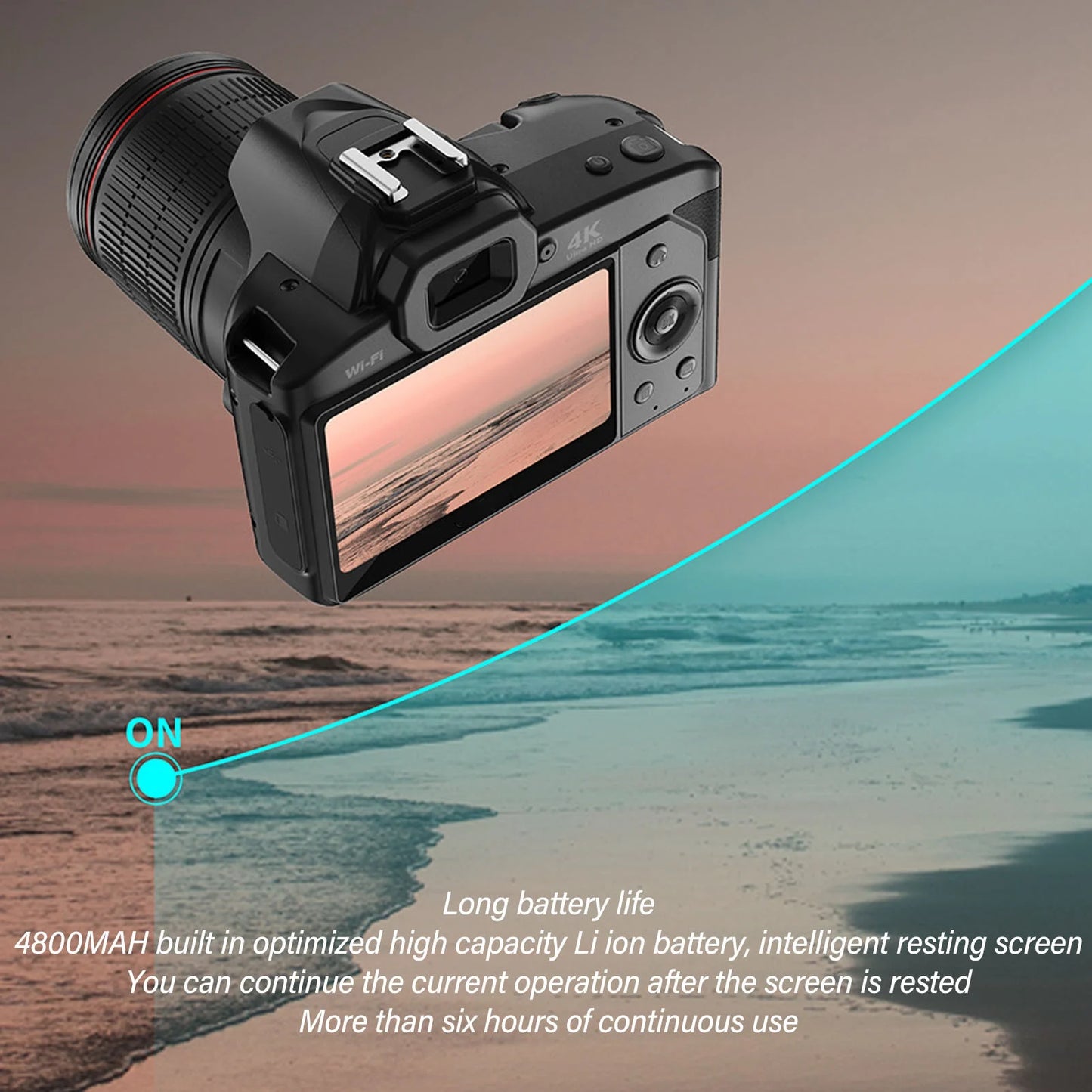 Travel Digital Camera 3 Inch  Digital Camera 4K 64MP Color Display 16X Digital Zoom HD Digital Camera for Photography Video
