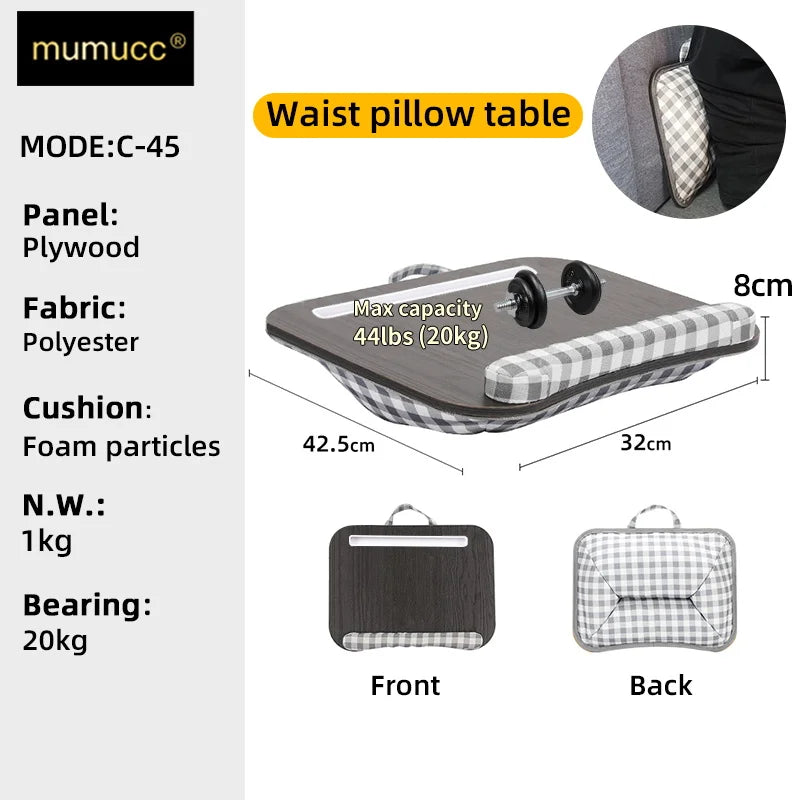 MUMUCC Study Table Bed Desk Student Dormitory Bedroom Laptop Desk Pillow Small Table Applicable To Students Etc