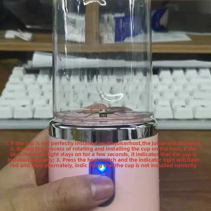 Portable Blender Bottle Electric 6 Blades Multifunction Juice Blender Fresh Juice Smoothie Blender Ice CrushCup Food Processor