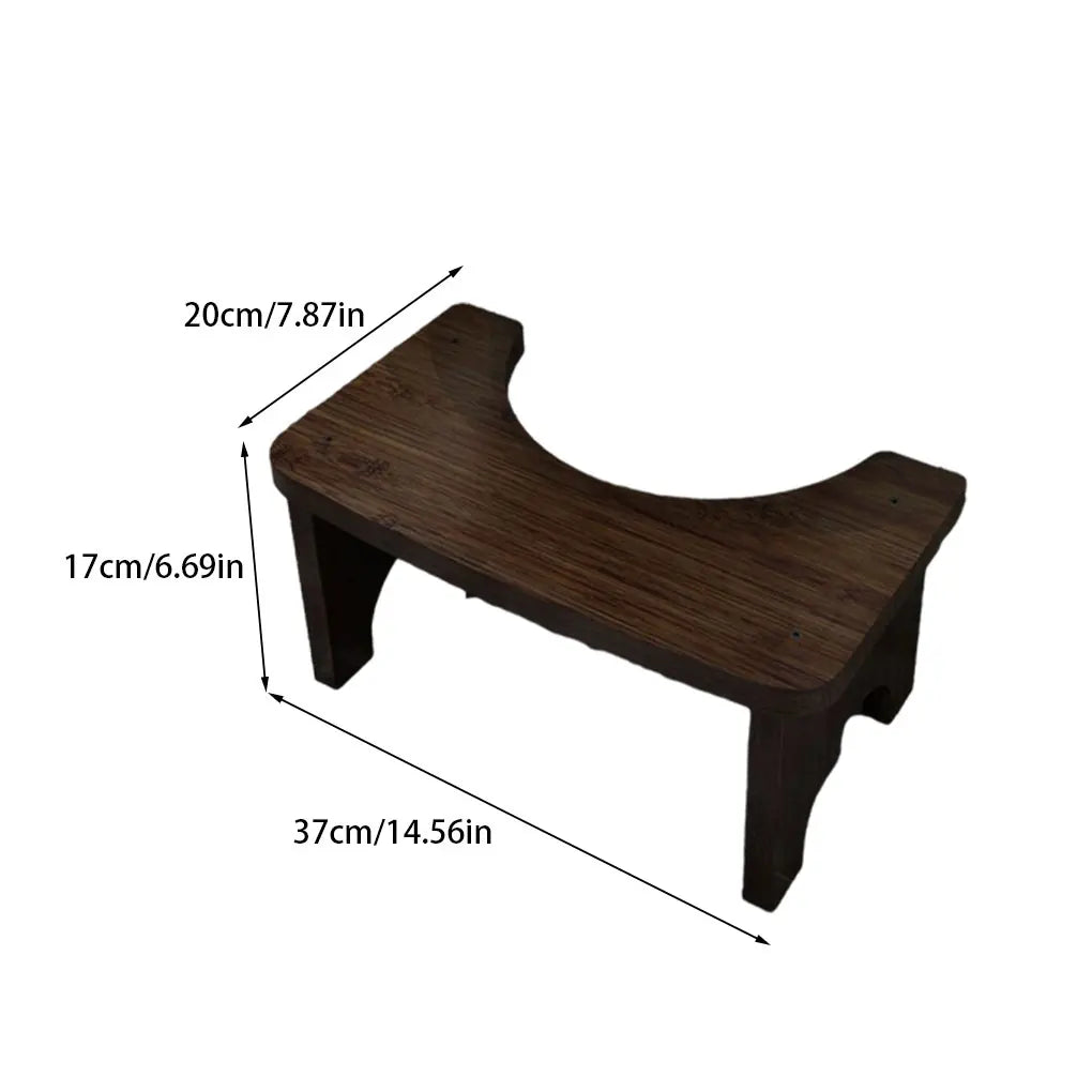 Bamboo Toilet Stool Bathroom Waterproof Non Slide Poop Seat Adult Holder Washroom Closestool Squat Bench for Home Travel