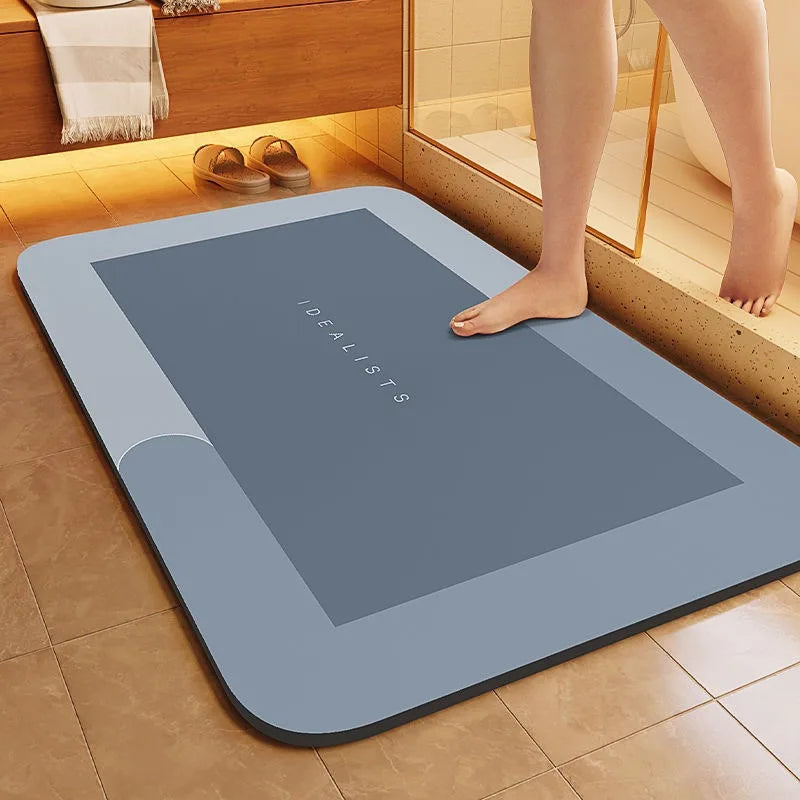 Super Absorbent Bathroom Floor Mat Thickened Bathroom Absorbent Quick-Drying Slip-Resistant Suitable Use Shower Areas Floor Mats