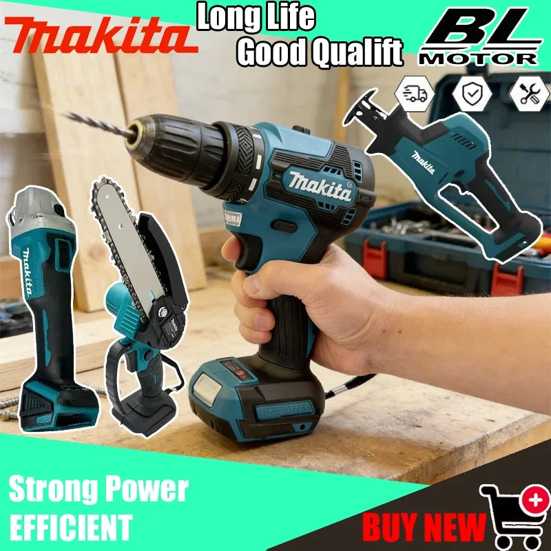 Makita's Tool Various Models of Portable Cordless Power Tools, Cordless Chainsaws, Brushless Chainsaws, Electric Guns Power
