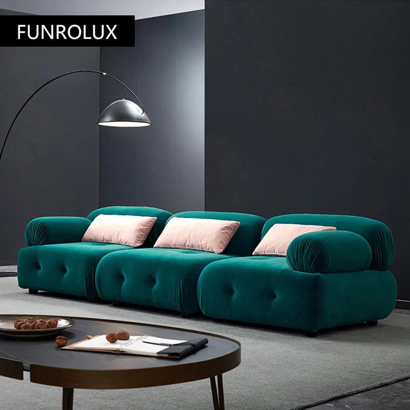 Modern fabric sofa simple modern Large and small apartment type brushed velvet down living room minimalist  furniture