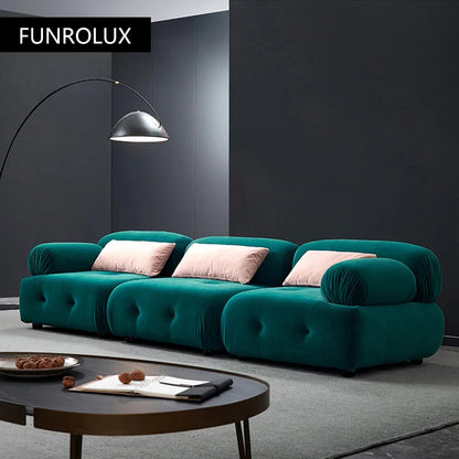 Modern fabric sofa simple modern Large and small apartment type brushed velvet down living room minimalist  furniture
