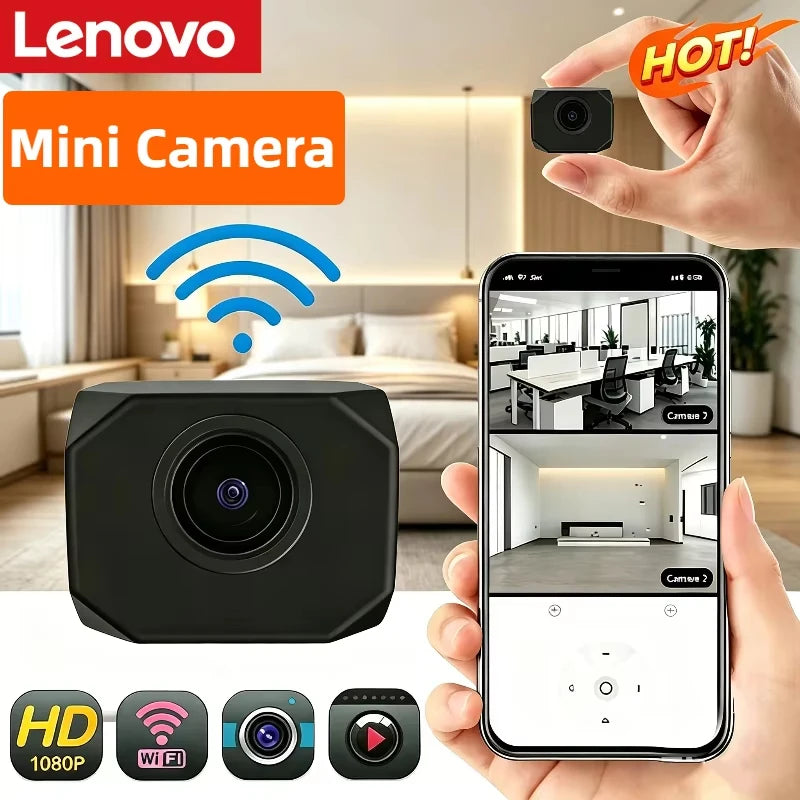 Lenovo 4K HD WiFi Security Camera for Home Mini Smart Indoor IP Surveillance with APP Remote Monitoring Portable Design 2026 NEW