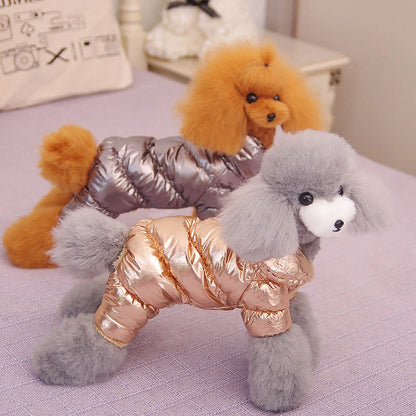 Winter Dog Jacket Pet Clothes Waterproof Four-Legs Padded Jacket Clothing Warm Thicken Cotton Coat Puppy Outfits