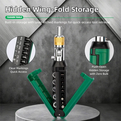 Ratcheting Screwdriver Set with Bits, Multi-Function Repair Tool Kit for Electronics, Laptop, Phone & Home Appliance Fixes