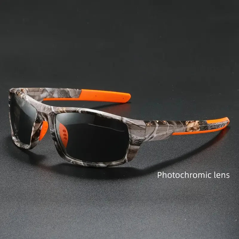 New Sunglasses for Men Sport Polarized Square Frame Camouflage Sun Glasses Driving Fishing Cycling Skiing Sun Eyewear UV400