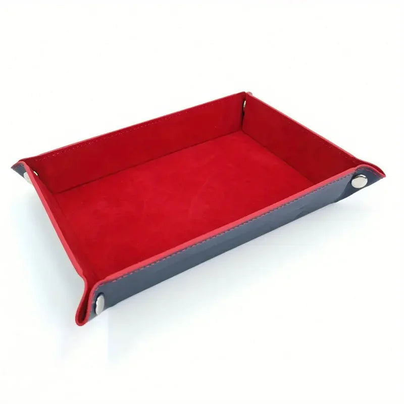 Foldable game dice tray flannel storage box four-corner tray