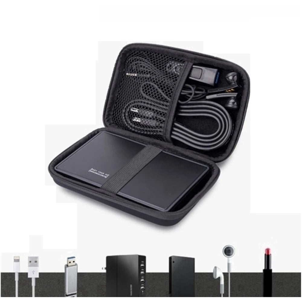 Case Cover for 2.5'' HDD Hard Disk Portable Small Storage Case Zipper Carrying Pouch Bag Box for Earphone Headphone Date Cable