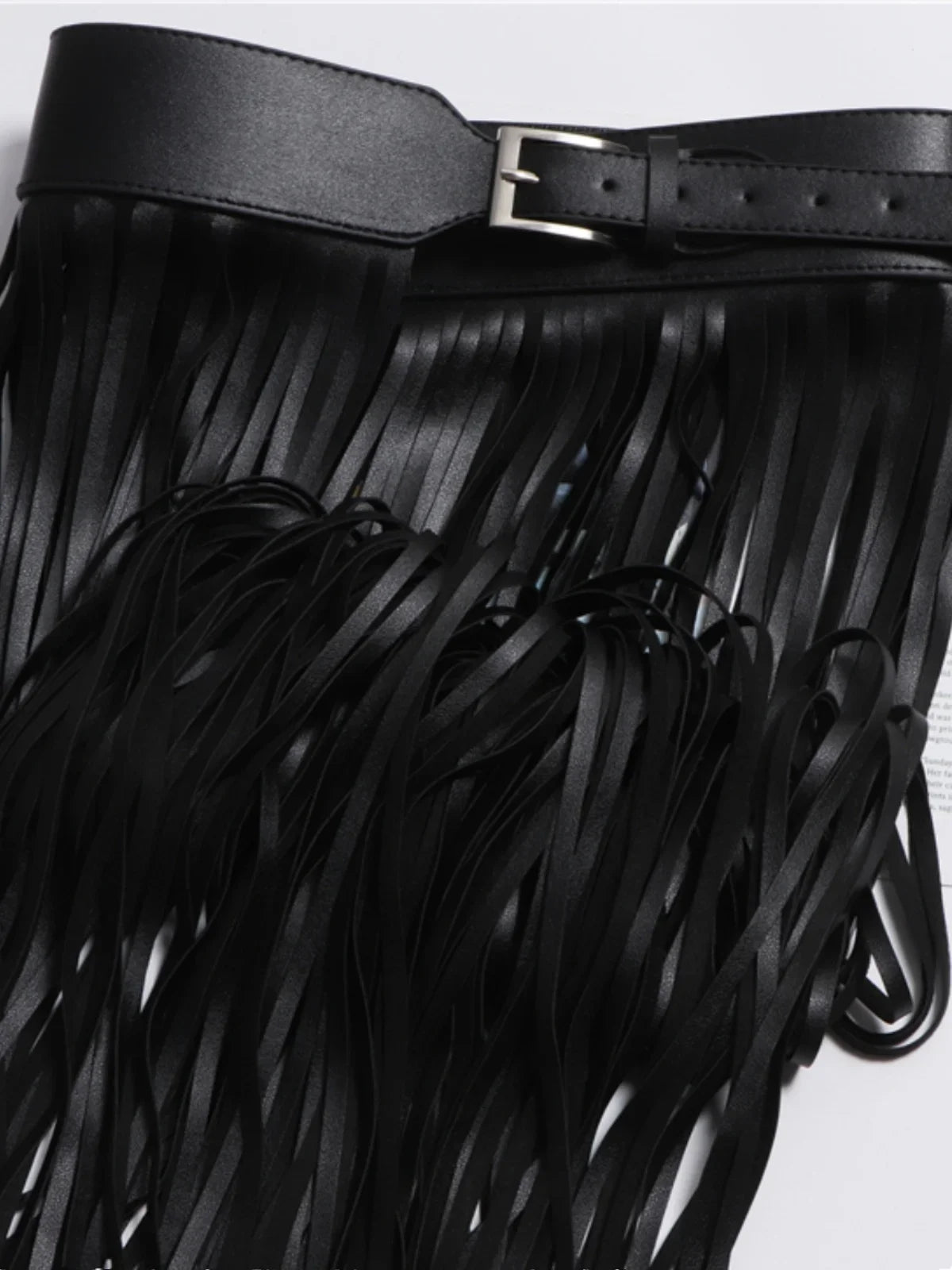 Punk Shot Model Style Belt European American Fashion Extra Long Tassel Waistband Women's Waist Sealed Leather Cummerbunds Skirt