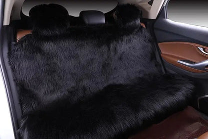Car Seat Cover Faux Fur Warm Car Seat Cover Faux Plush Black Cute Fundas Coche Asiento Universal Decorative Accessories