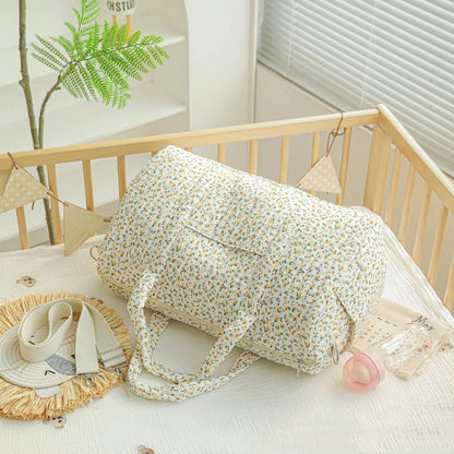 Large Capacity Mommy Bag Travel Tote Bag for Women Baby Diaper Bag Floral Print Multifunctional Crossbody Bag