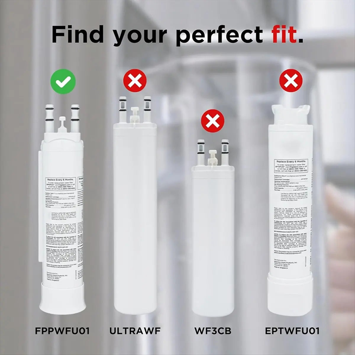 For Frigidaire FPPWFU01 PurePour PWF-1 Water Filter PWF-1 Refrigerator Filter