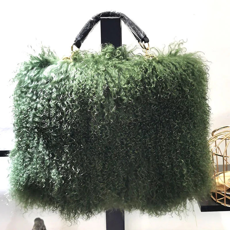 Luxury Real Fur Girl Chain Shoulder Bag for Women Designer Purses and Handbags Women's Party Clutch Crossbody Bag High Quality