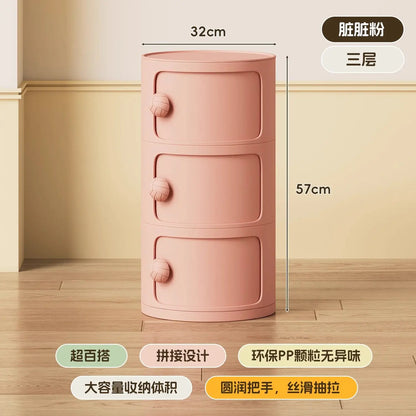Modern Simple Home Bedroom Bedside Table Nightstands Creative Round Storage Locker Cabinet Nightstand Side Tables Furniture