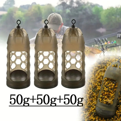 2/3pc Carp Fishing Feeder with Weight | Light Brown High-Density Polymer Bait Holder for Efficient Distribution & Easy Loading