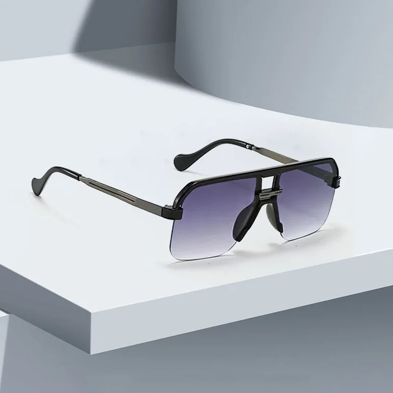 2025 New in Sunglasses for Women  Modern Fashion Transparent Frame Gradient Yellow Pink Lens Square Glasses Gift for Friend