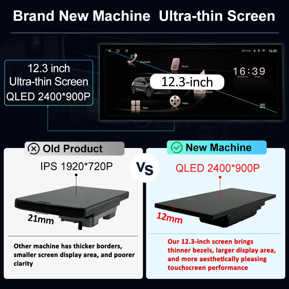 12.3 inch GPS Navigation Wireless Carplay Android 16 for Audi Q5 2009 - 2017 BT Car Multimedia Video Radio Player 4G Auto Tools