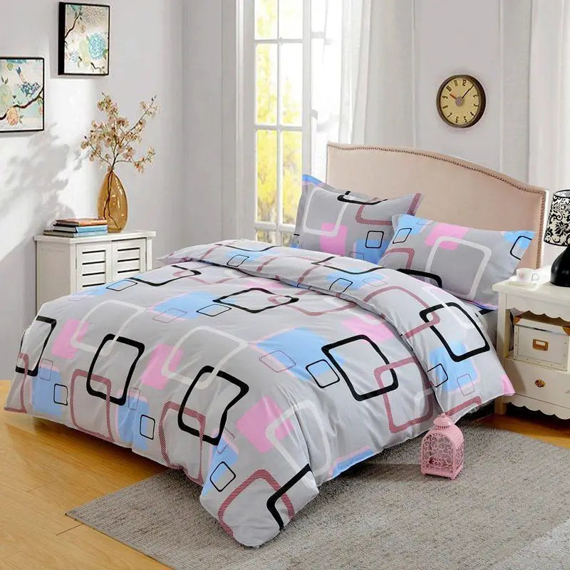 Soft Duvet Cover Polyester Flower Printed Double Comforter Bedding Quilt Cover for Queen/King Couple Single Bed Capa De Edredon