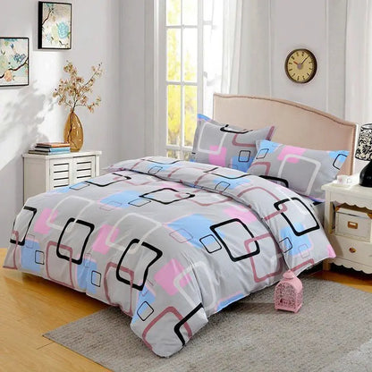 Soft Duvet Cover Polyester Flower Printed Double Comforter Bedding Quilt Cover for Queen/King Couple Single Bed Capa De Edredon