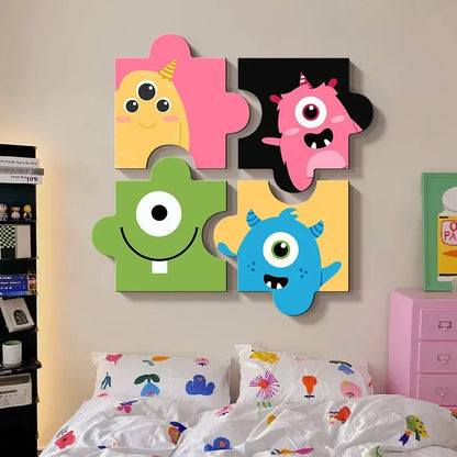Dopamine Living Room Wall Art Cartoon Niche Poster Bedroom Hanging Painting Sofa Background Home Decor