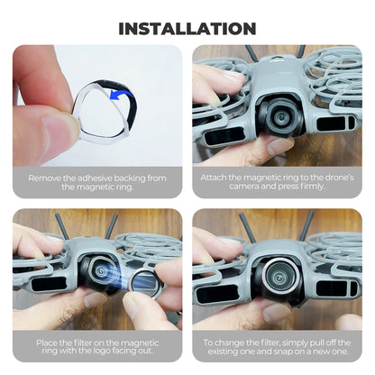 Freewell 3 Pack Magnetic Filters ND, UV, CPL, ND/PL, Glow Mist 1/4 Filter Compatibility DJI Neo 2 Camera Photography Accessories