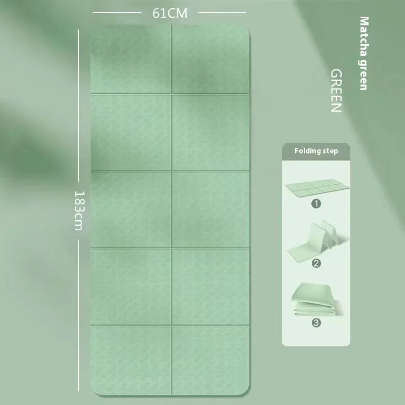 Foldable Yoga Mat Eco Friendly TPE Material Double Sided Non-Slip Lightweight Portable Travel Fitness Exercise Mat for Pilates Y