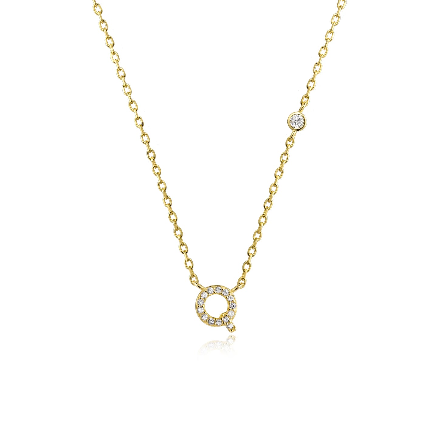 VEWANT New 925 Sterling Silver Monogram Initial Letter A M Pendant Long Chain Necklace Crystal Fine Jewelry Luxury Fine Jewelry