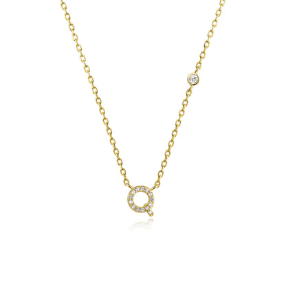 VEWANT New 925 Sterling Silver Monogram Initial Letter A M Pendant Long Chain Necklace Crystal Fine Jewelry Luxury Fine Jewelry