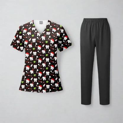 Animal Printing Surgery Scrubs Tops Pet Grooming Uniforms Beauty Salon Work Clothing Pet Clinic Veterinary Health Check Uniforms